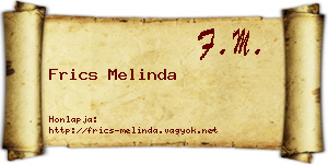 Frics Melinda névjegykártya
